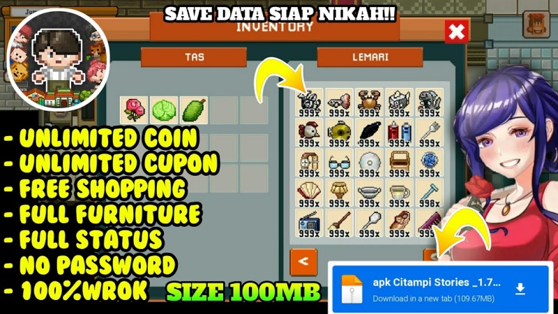 Fitur Unggulan Versi Mod Citampi Stories