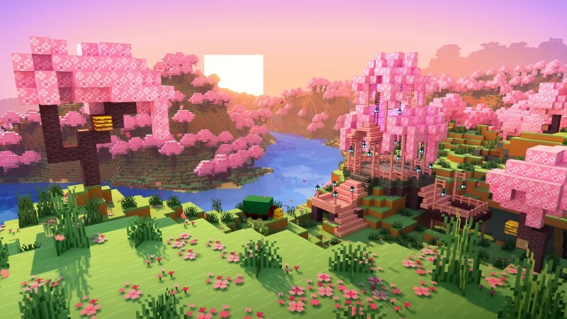 Biome Cherry Grove (Hutan Bunga Sakura) Minecraft 1.20 APK