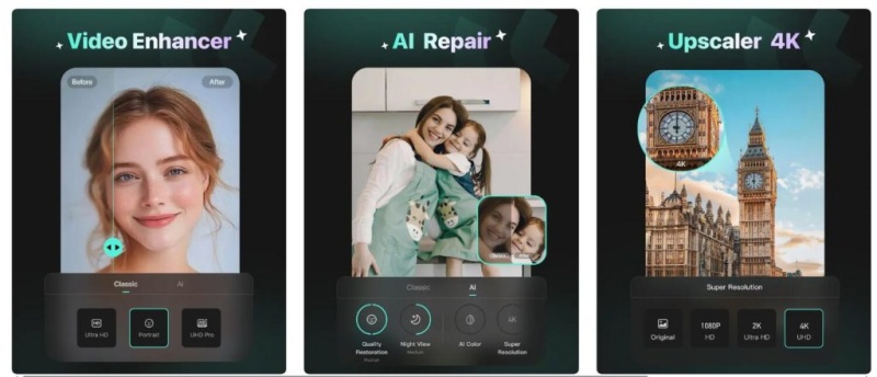 Aplikasi Winkit ini secara otomatis menyesuaikan warna, kecerahan, kontras, serta menstabilkan video