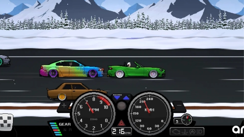 Fitur Pixel Car Racer MOD APK di APKMODJOY