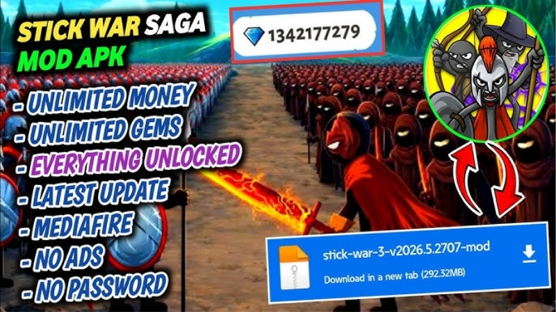 Fitur Utama Stick War Saga MOD APK
